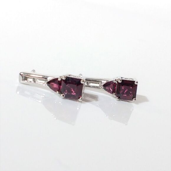 Garnet 1.2 cttw Earrings Asscher Cut Sterling Silver - Picture 3 of 6